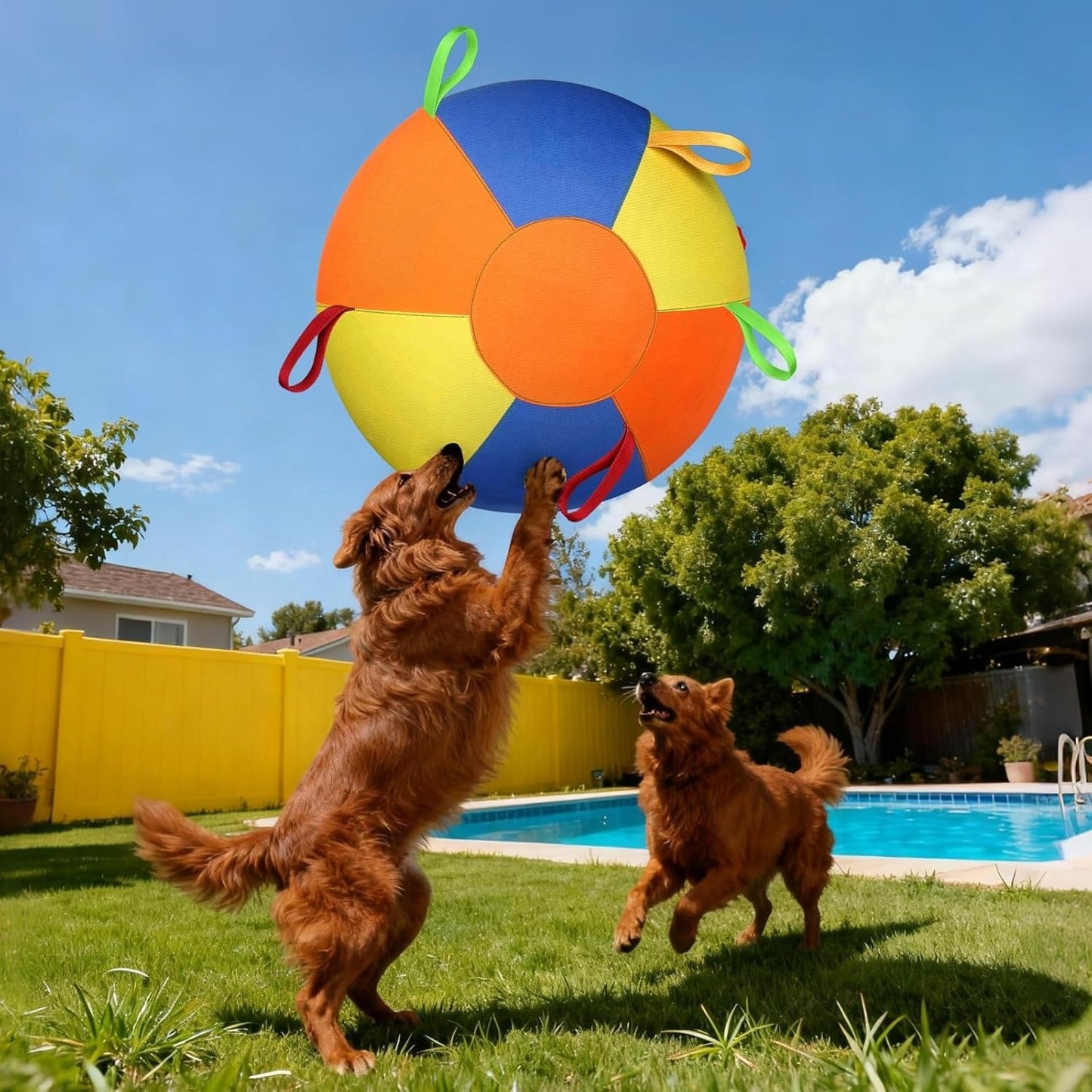 Dog Fetch Ball with Rope – High-Contrast Colors, Heavy-Duty Canvas 🐕🎾