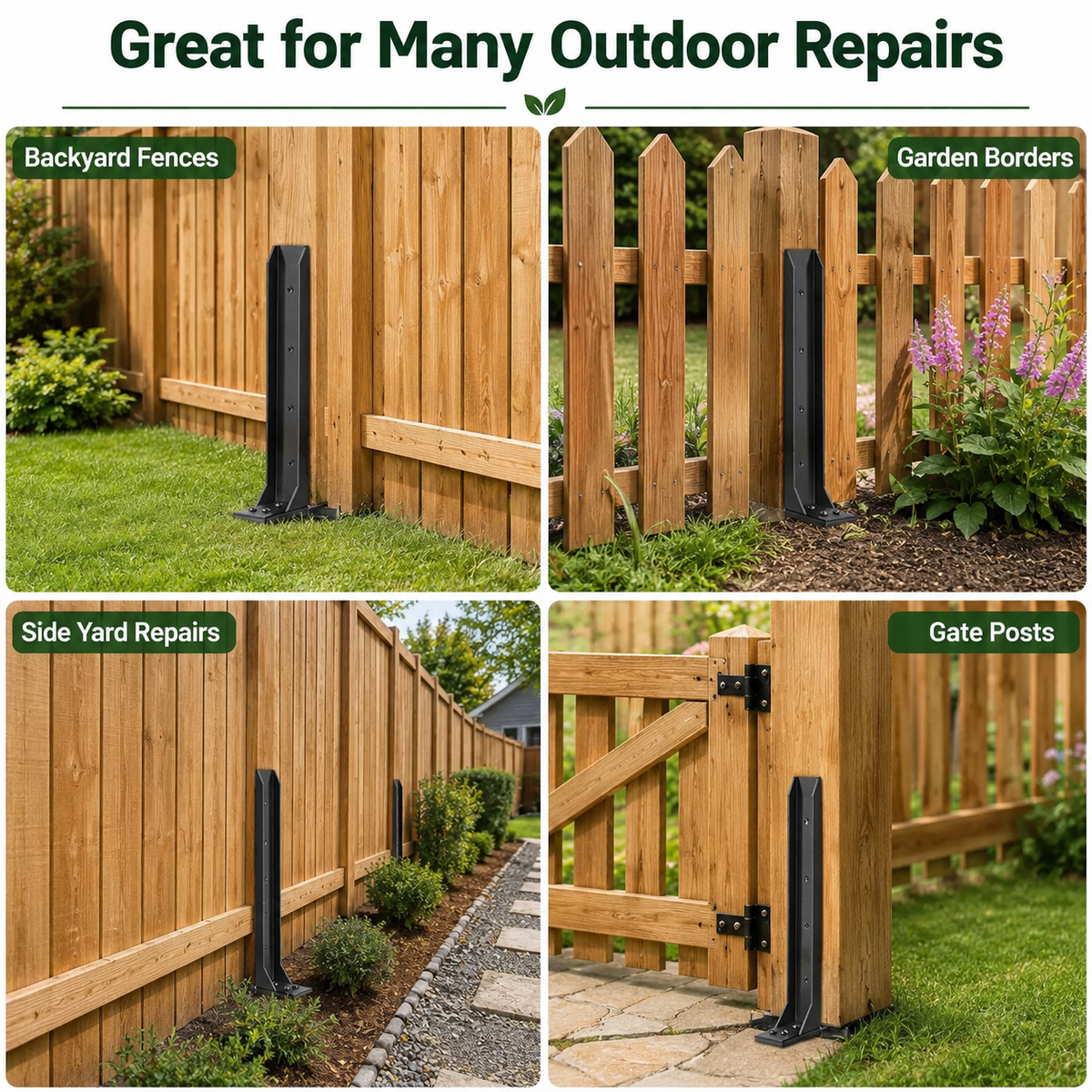 Fence Post Anchor Repair Kit – No Digging, No Concrete, Just Anchor &Drill 🏡🔧