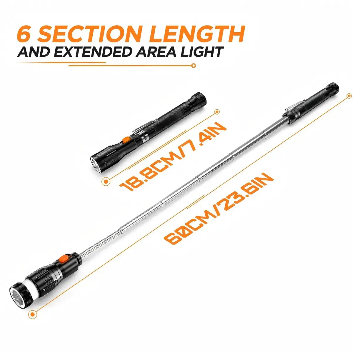 Extendable Magnetic Pickup Tool with LED Flashlight 🧰🔧