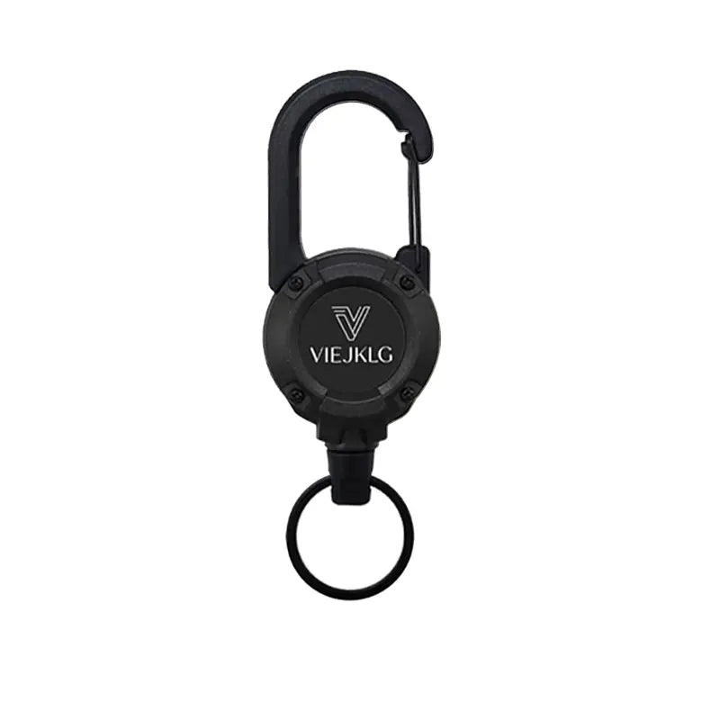 3-in-1 Retractable Pull Reel Keychain – Carabiner, Steel Wire Rope, Compact EDC Tool 🔑🪢