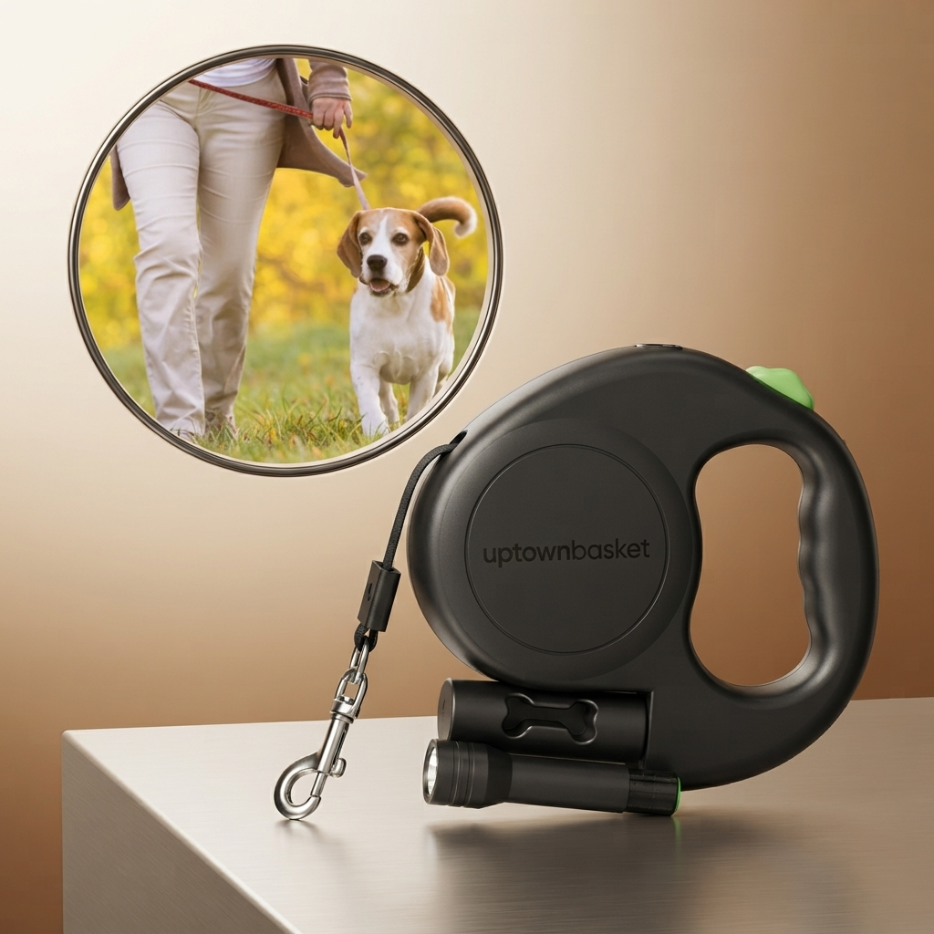 Dual LED Retractable Reflective Dog Leash – Walk 1 or 2 Dogs, Tangle-Free, Built-in Light 🐕💡