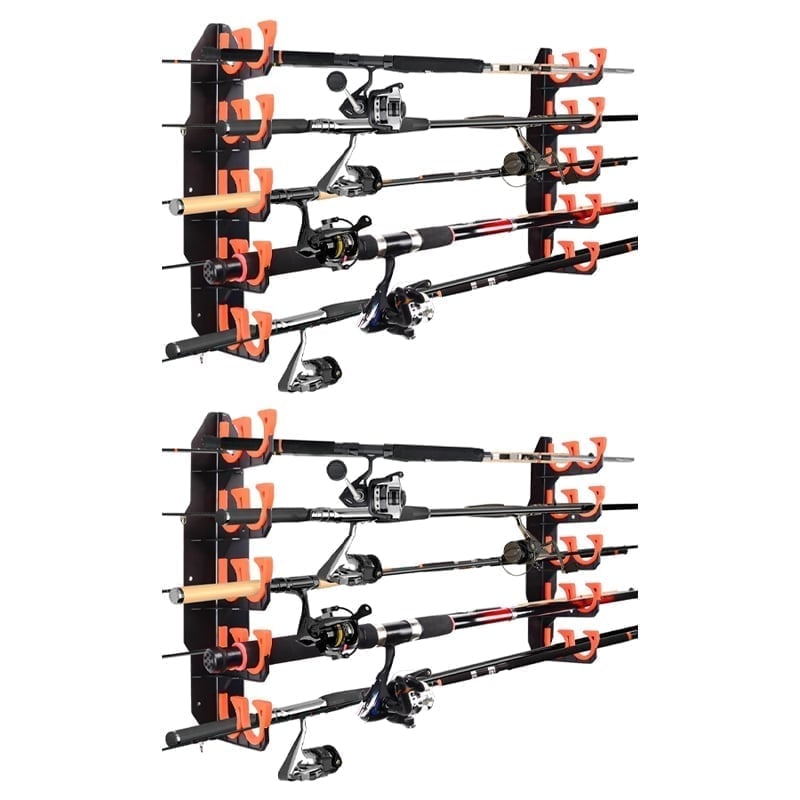 Fishing Rod Garage Storage Rack – Holds 10 Rods, Wall/Ceiling Mount, Soft Silicone Pads 🎣🧰