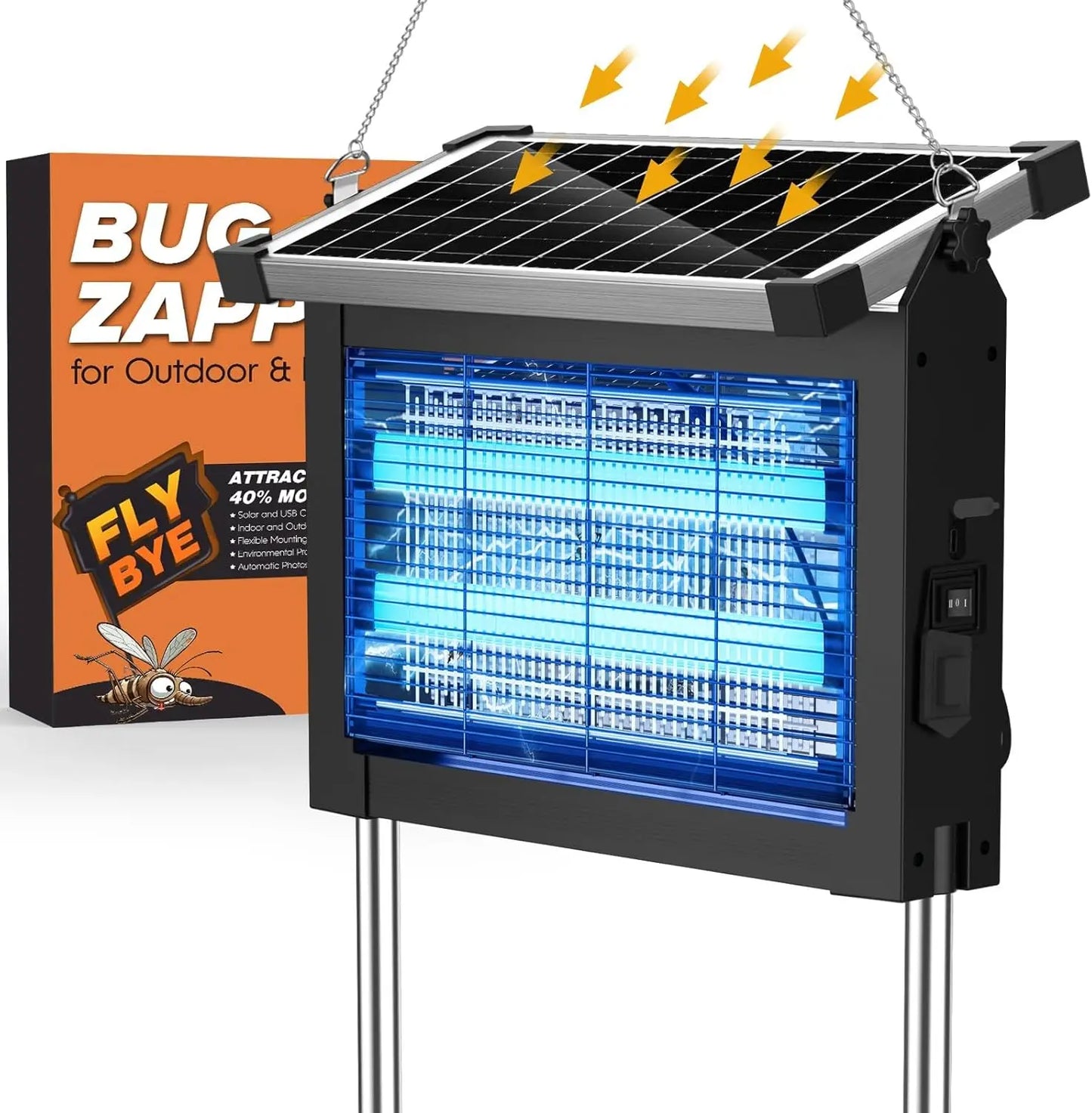 ZeChuan Solar Bug Zapper – 4500V, Solar &USB, Waterproof, Covers Half an Acre 🦟🔋