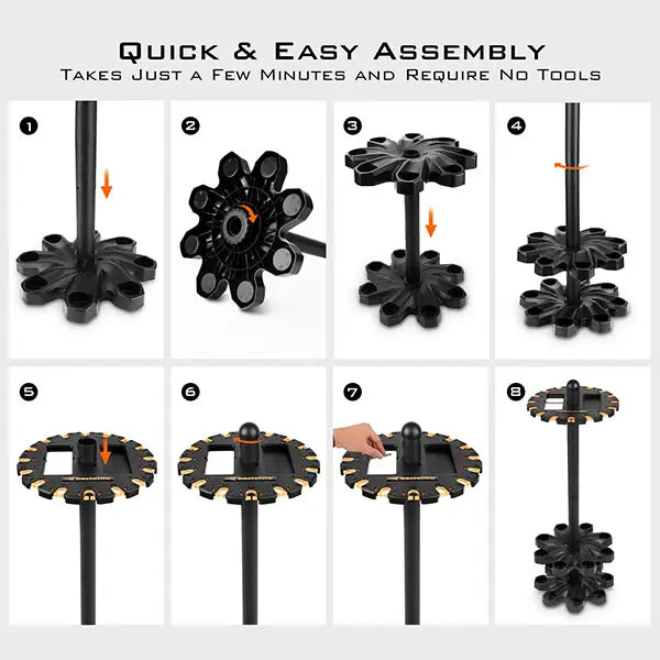 V16 Fishing Rod Rack – 360° Rotating, Holds 16 Rods, No Tools Assembly 🎣🔄