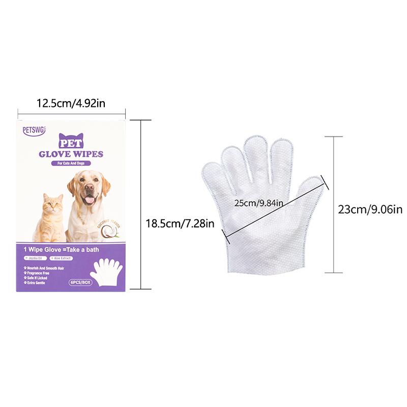 20-Pack Pet Cleaning Wipes Bathing Gloves – Coconut Oil, Hypoallergenic 🐾🧼