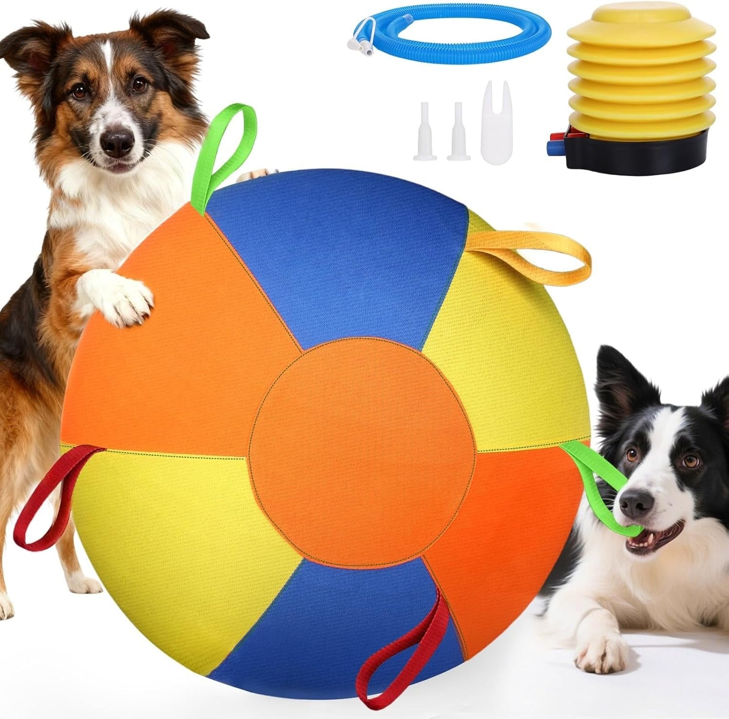 Dog Fetch Ball with Rope – High-Contrast Colors, Heavy-Duty Canvas 🐕🎾