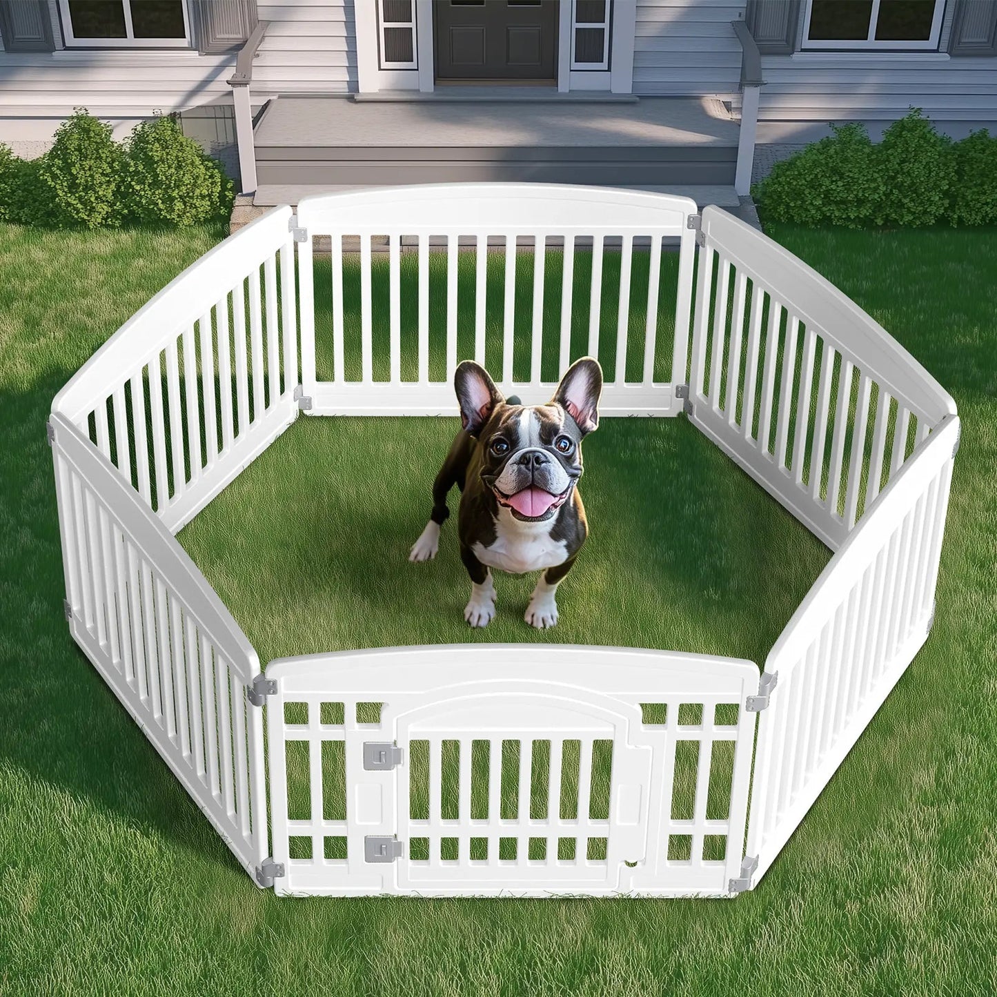 Adjustable Pet Playpen – Indoor/Outdoor, Folds Flat, Up to 44 lbs 🐾🛡️