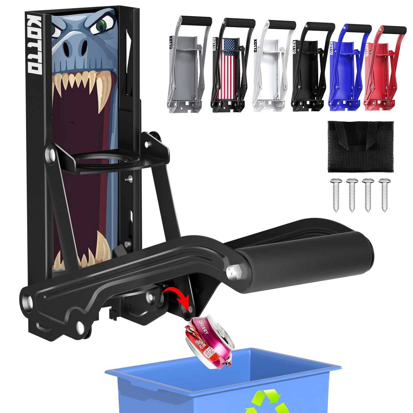Wall-Mounted Can Crusher – Crushes 16oz &12oz Cans to 20% Size 🥤🔨