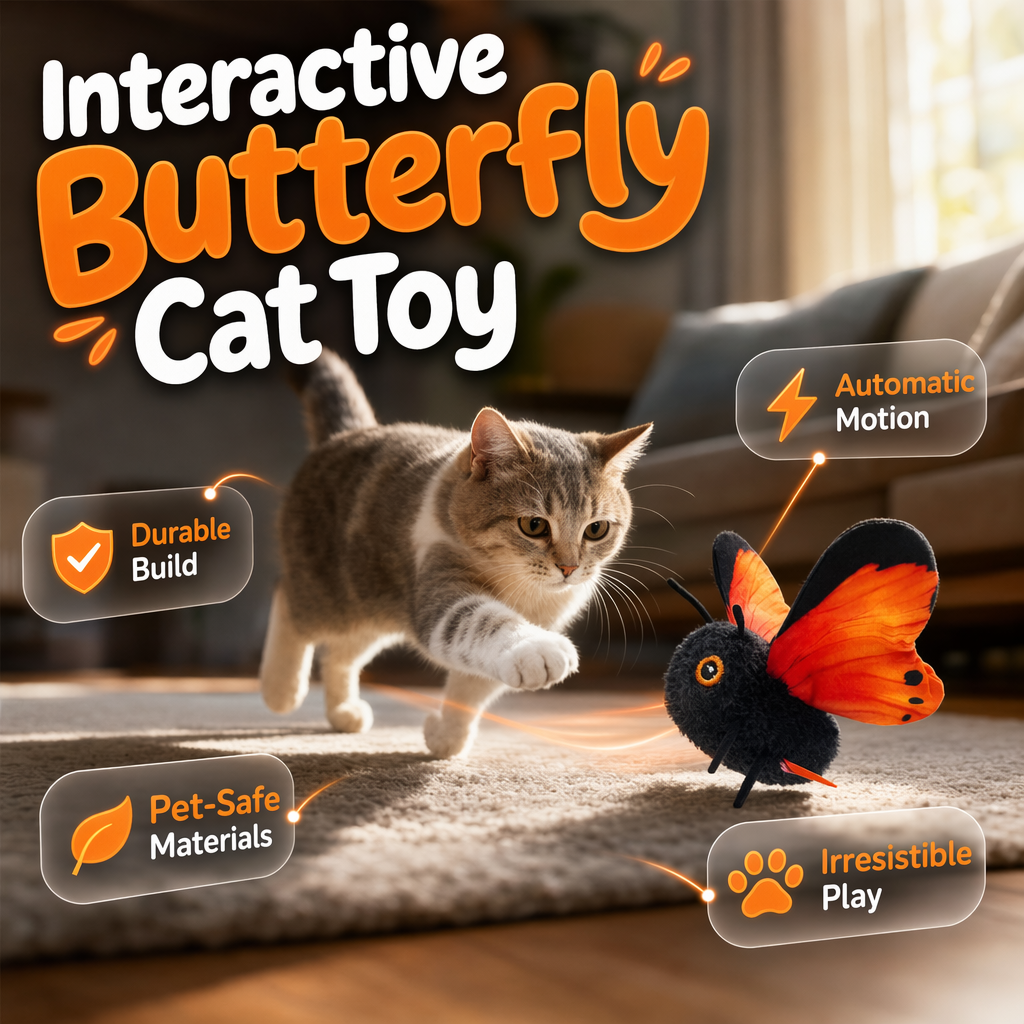 Smart Sensing Flapping Butterfly Interactive Cat Toy