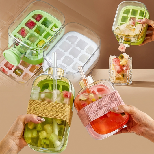 IceFlow Portable Ice Cube Water Bottle – Make Ice, Store &Sip, BPA-Free 🧊💧