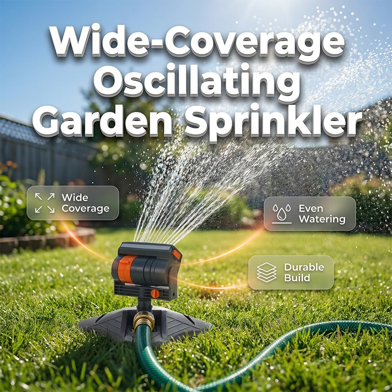 Wide-Coverage Oscillating Garden Sprinkler – Adjustable Spray, High Pressure, Stable Base 💧🌿