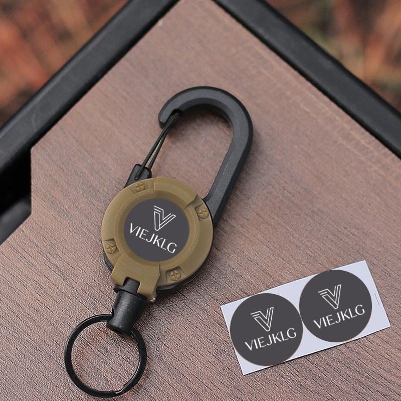 3-in-1 Retractable Pull Reel Keychain – Carabiner, Steel Wire Rope, Compact EDC Tool 🔑🪢
