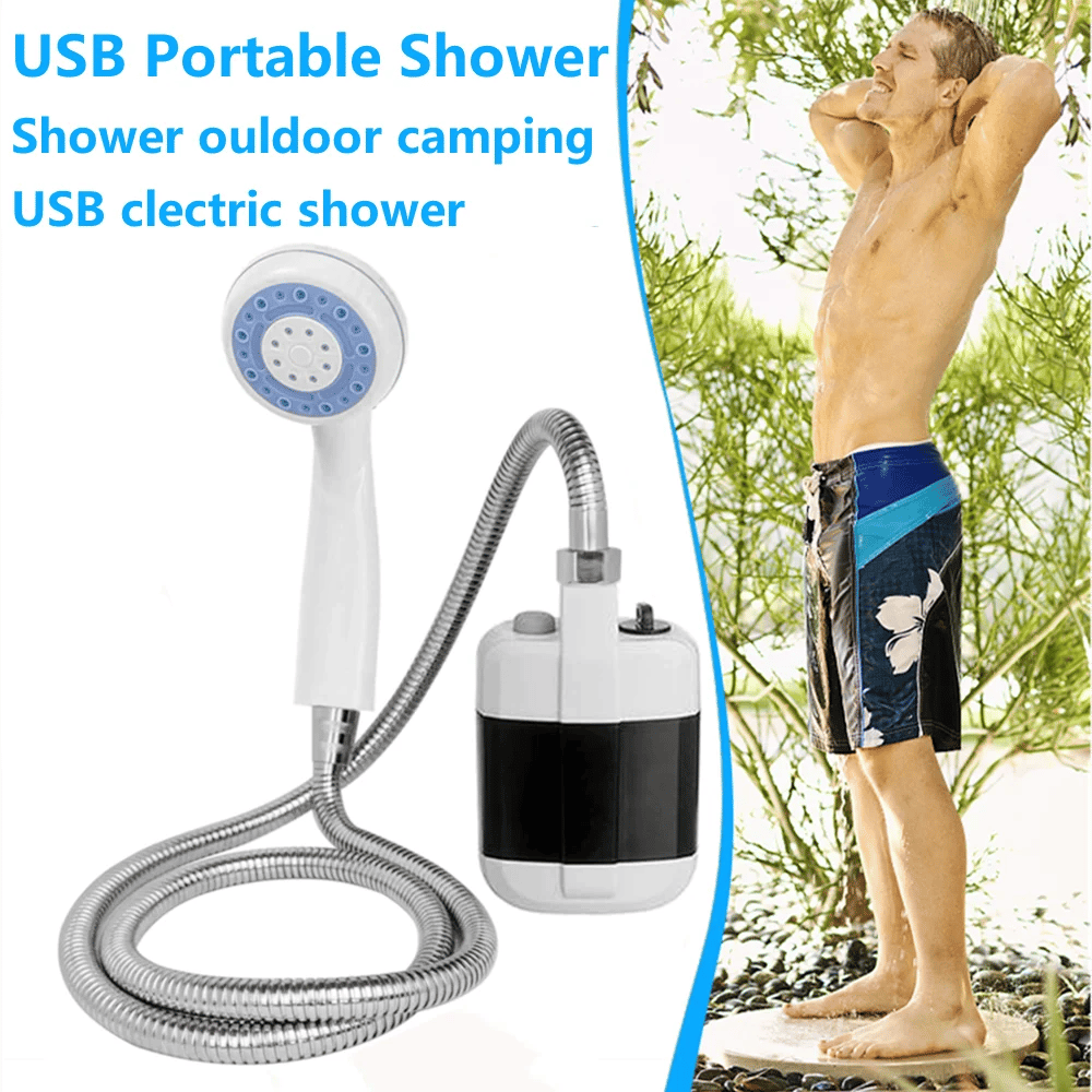 Portable USB Rechargeable Shower Pump – 2200mAh, 4-5L/min, Camping & Outdoor 🚿🏕️