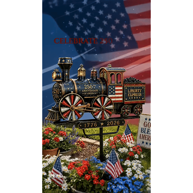 Liberty Express Wind Spinner – Patriotic Garden Art for America’s 250th 🇺🇸🚂