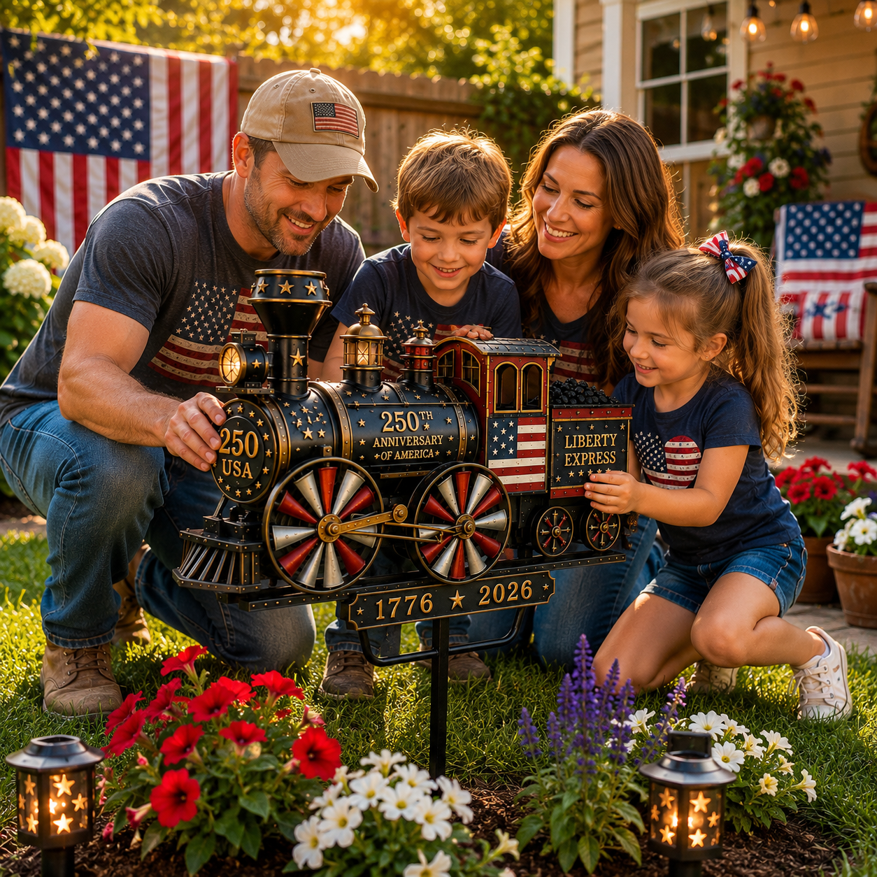 Liberty Express Wind Spinner – Patriotic Garden Art for America’s 250th 🇺🇸🚂