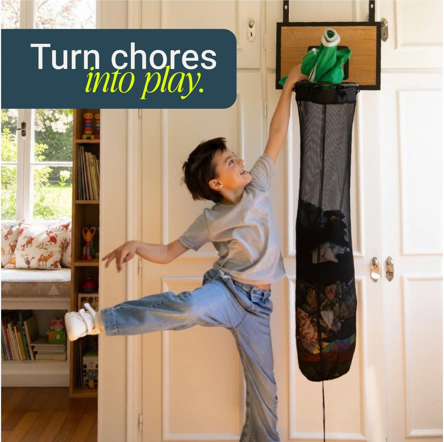Basketball Laundry Hamper – Turns Chores into Play, Wall-Mountable 🏀🧺
