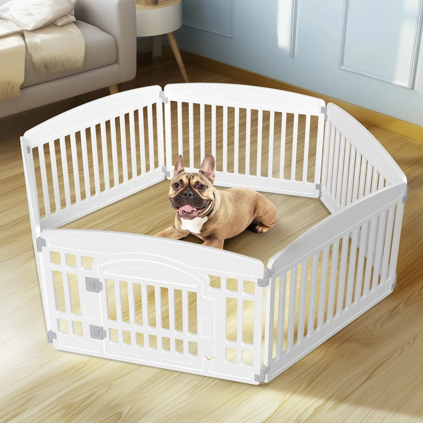 Adjustable Pet Playpen – Indoor/Outdoor, Folds Flat, Up to 44 lbs 🐾🛡️