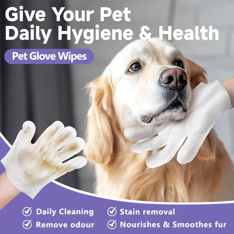 20-Pack Pet Cleaning Wipes Bathing Gloves – Coconut Oil, Hypoallergenic 🐾🧼