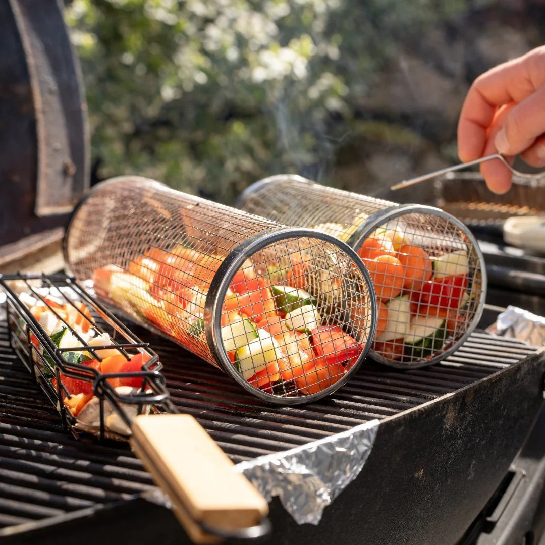 Gourmet Grill Basket 2.0 – Stainless Steel, Dishwasher Safe, No More Burnt Food 🥩🥦