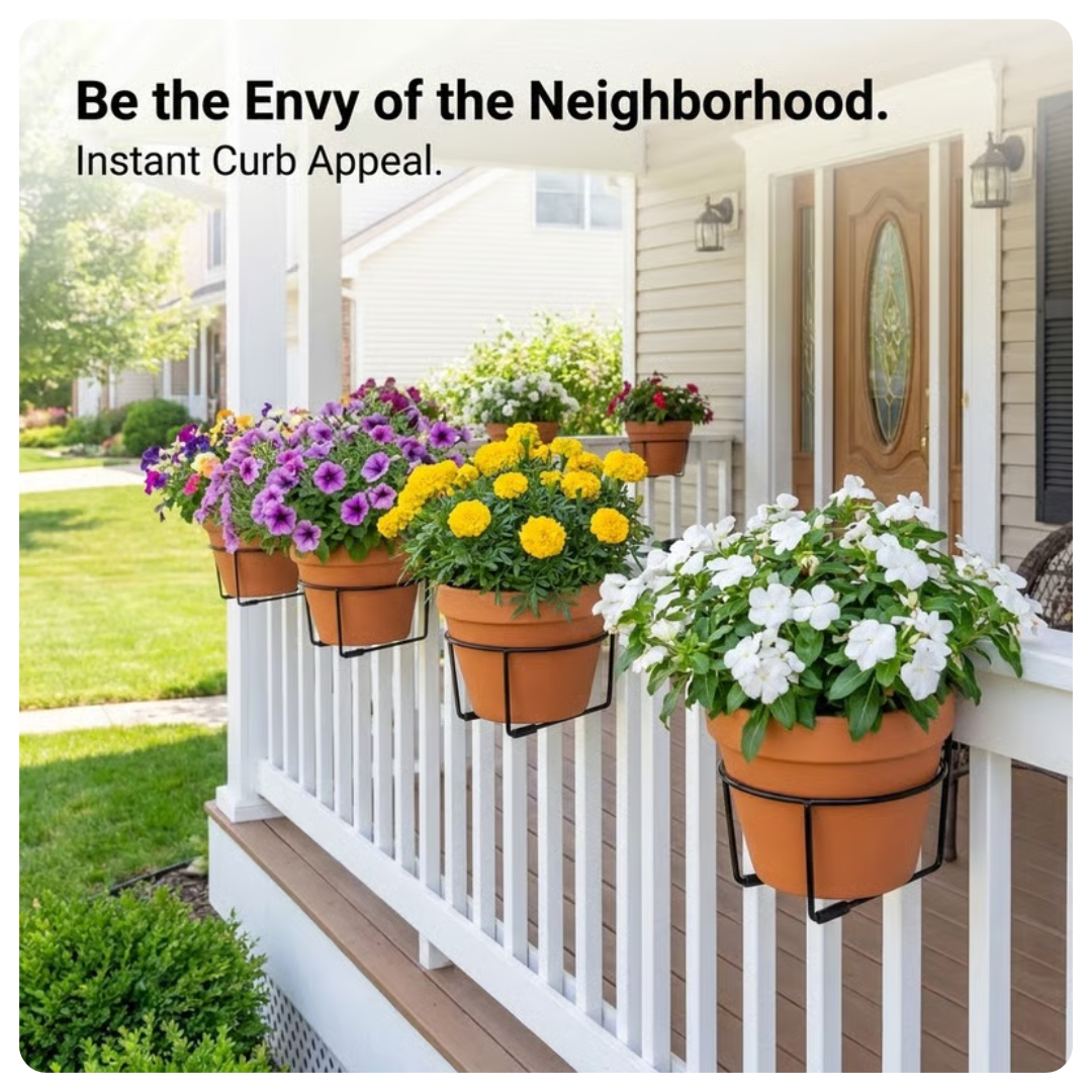 Railing Plant Hook – Adjustable, Tool-Free🪴🔗