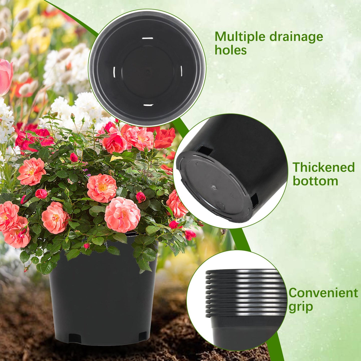 🪴 Nursery Pots – UV-Resistant, Modern Black Finish 🌱⚫