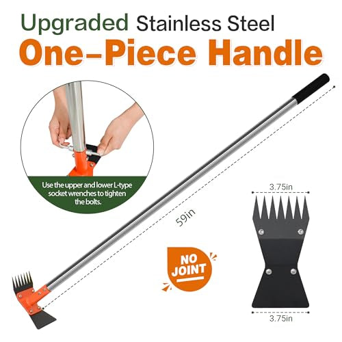 2-in-1 Garden Hoe & Weed Puller Rake
