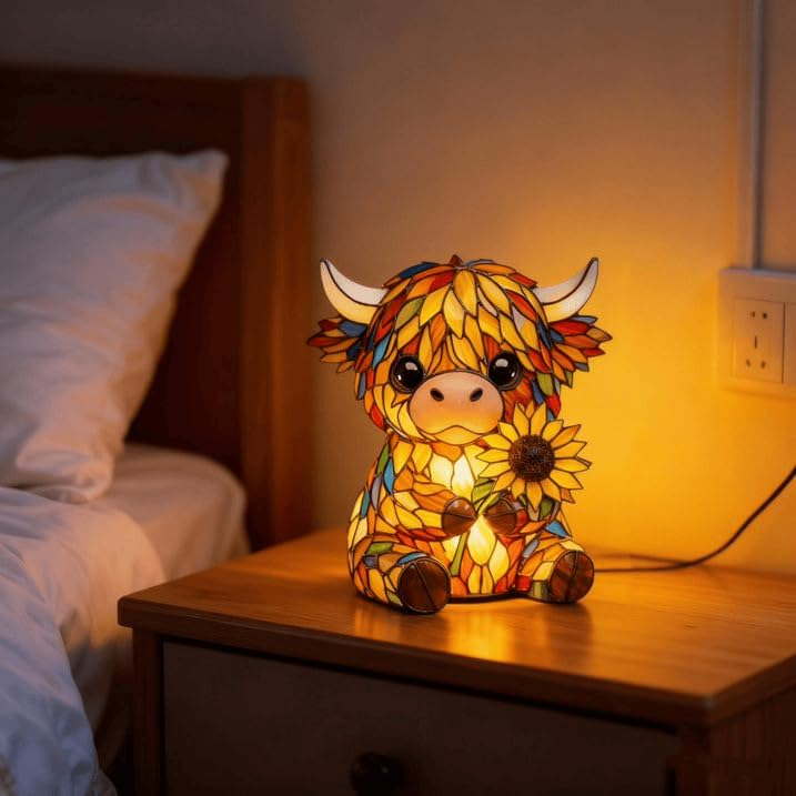 Highland Cow Animal Lamp – USB LED, Soft Warm Glow, Energy-Efficient 🐮💡