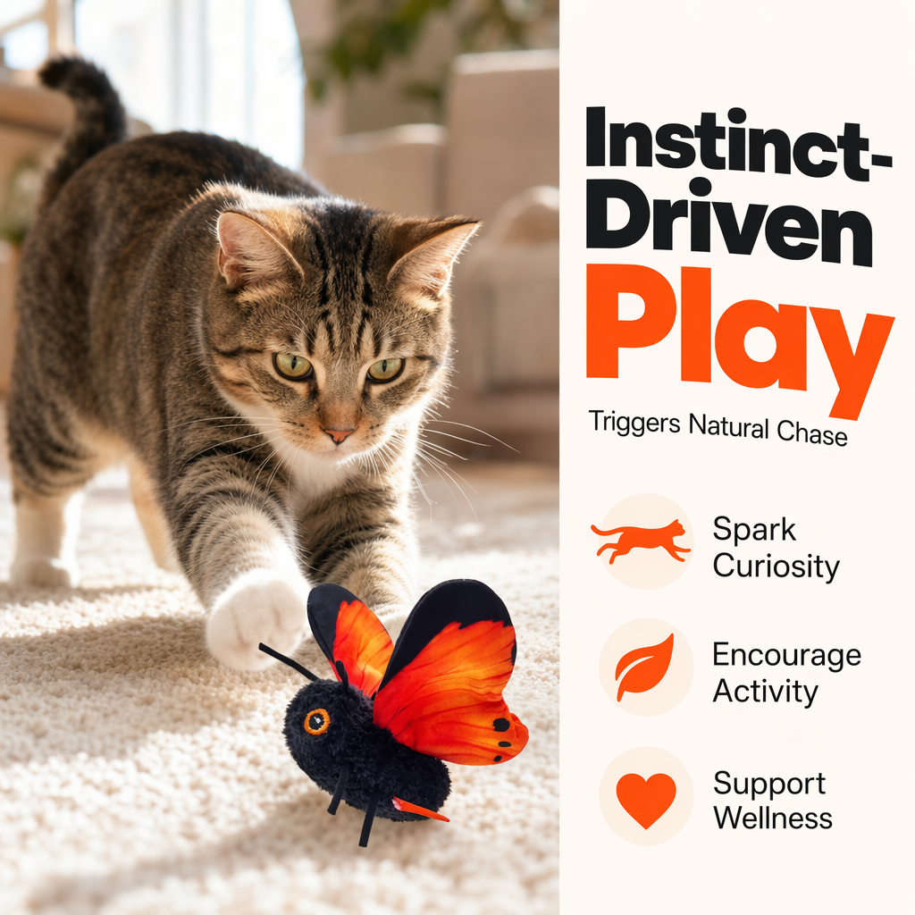 Smart Sensing Flapping Butterfly Interactive Cat Toy