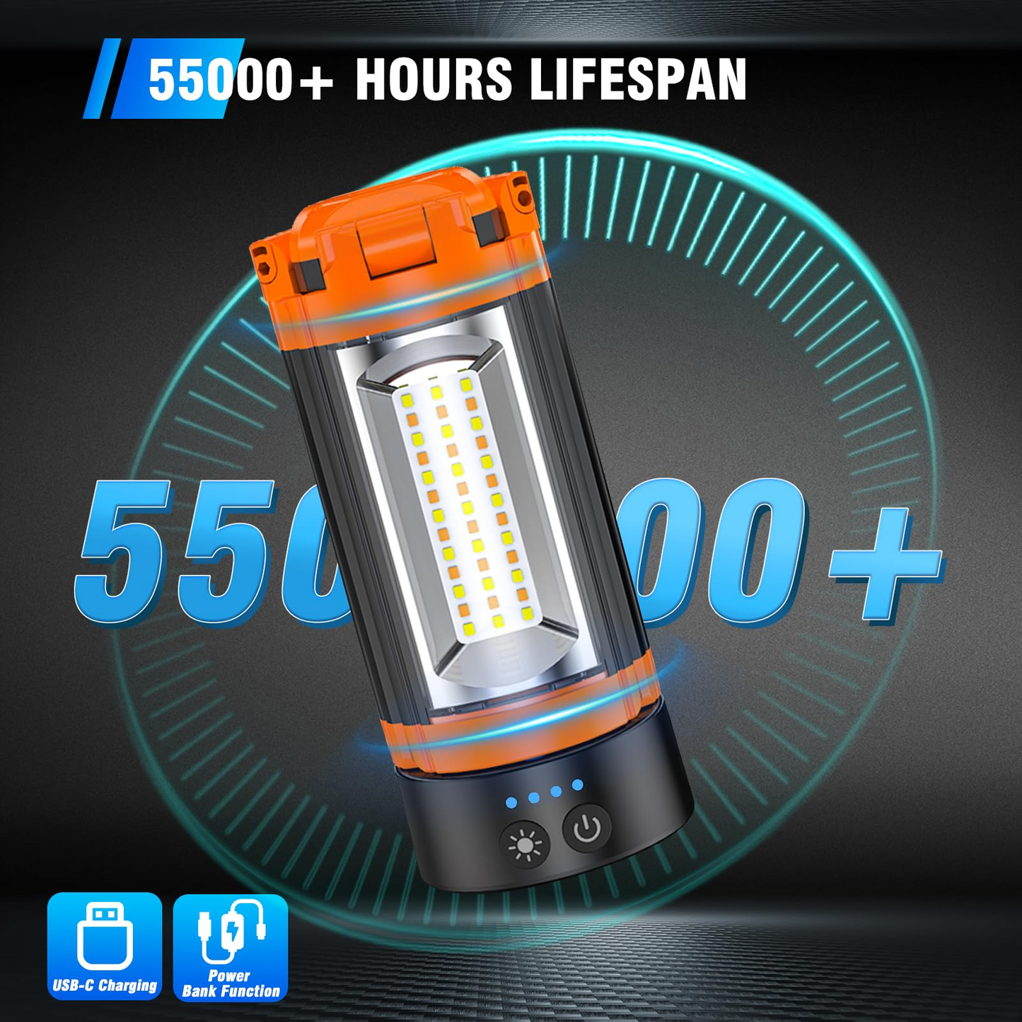 10000&12000mAh Rechargeable LED Work Light with Tripod Stand – 3 Adjustable Lamp Heads, Power Bank Function 💡🔋