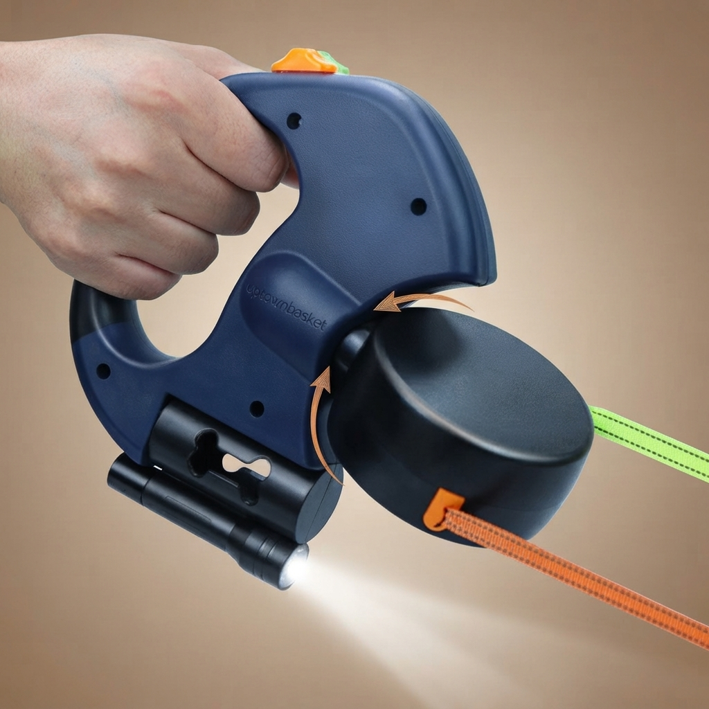 Dual LED Retractable Reflective Dog Leash – Walk 1 or 2 Dogs, Tangle-Free, Built-in Light 🐕💡