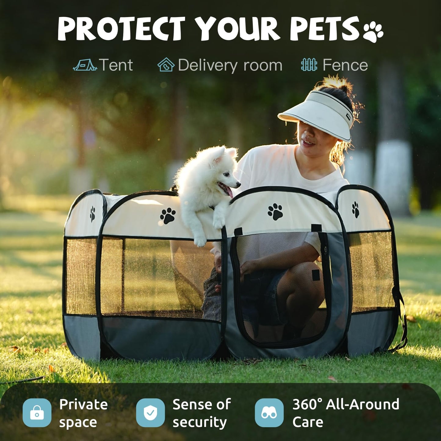 RoamPaws Foldable Soft-Sided Pet Playpen🐱🐶🏠