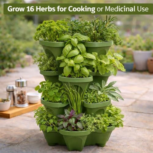 Vertical Planter Tower – Grow 16 Plants in Just 1 Square Foot, Self-Watering🌱🍓