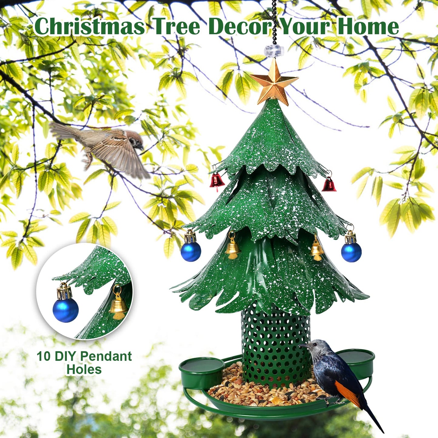 🎄 Christmas Tree Bird Feeder | Festive Holiday Backyard Decor