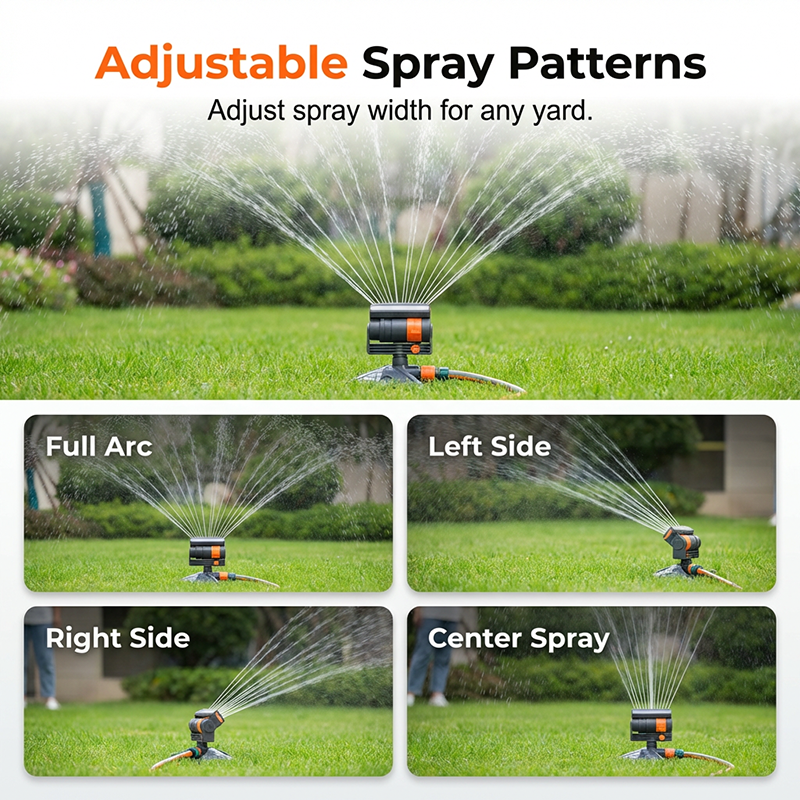 Wide-Coverage Oscillating Garden Sprinkler – Adjustable Spray, High Pressure, Stable Base 💧🌿