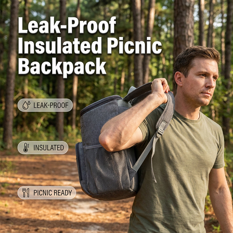 Leakproof Insulated Thermal Picnic Backpack – Hands-Free, Spacious, Multi-Pocket 🎒🧊