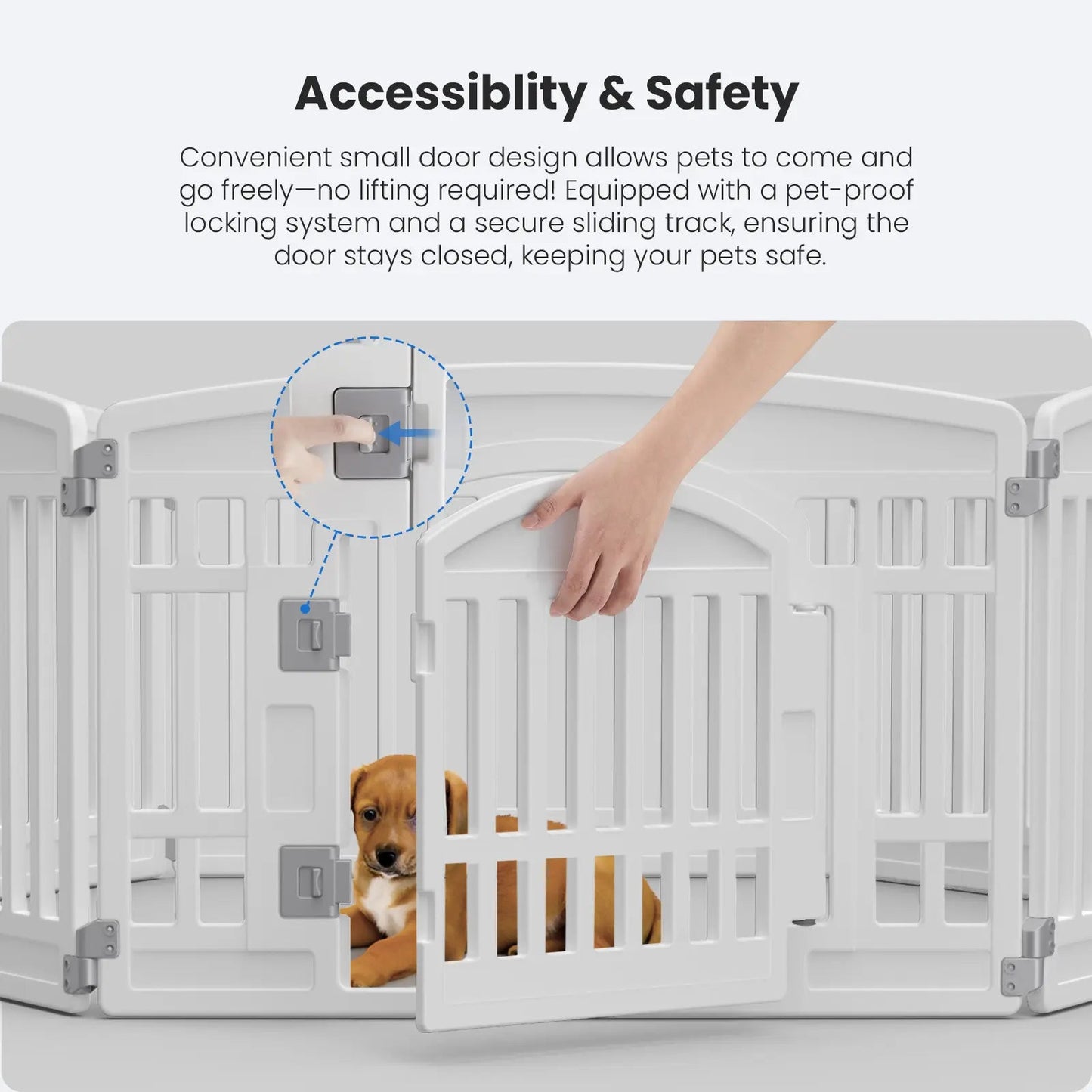 Adjustable Pet Playpen – Indoor/Outdoor, Folds Flat, Up to 44 lbs 🐾🛡️