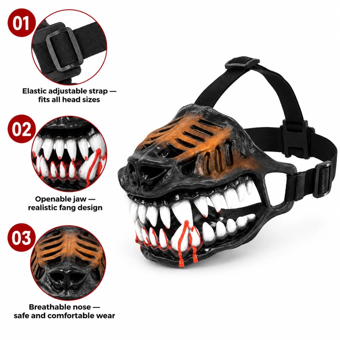 Hell Hound Monster Dog Muzzle For Halloween Cosplay