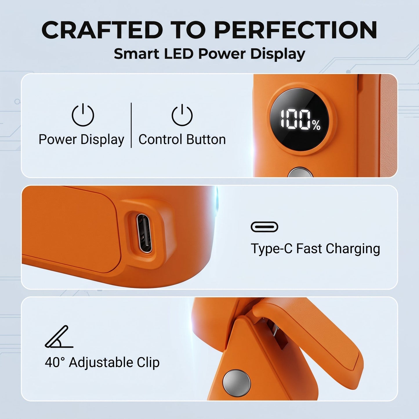 5-in-1 Portable Cooling Fan – Wearable, Rechargeable, LED Display