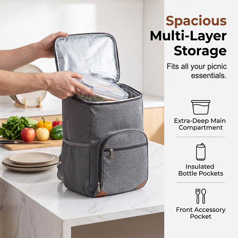 Leakproof Insulated Thermal Picnic Backpack – Hands-Free, Spacious, Multi-Pocket 🎒🧊