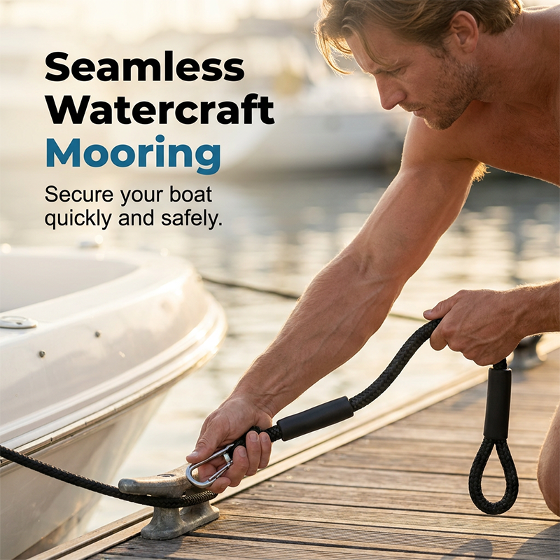 Shock-Absorbing Bungee Dock Line – Marine-Grade Stainless Clip, Foam Floats 🚤🛡️