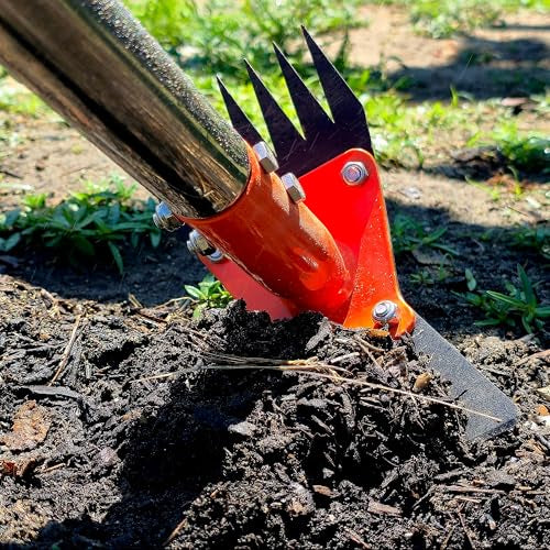 2-in-1 Garden Hoe & Weed Puller Rake