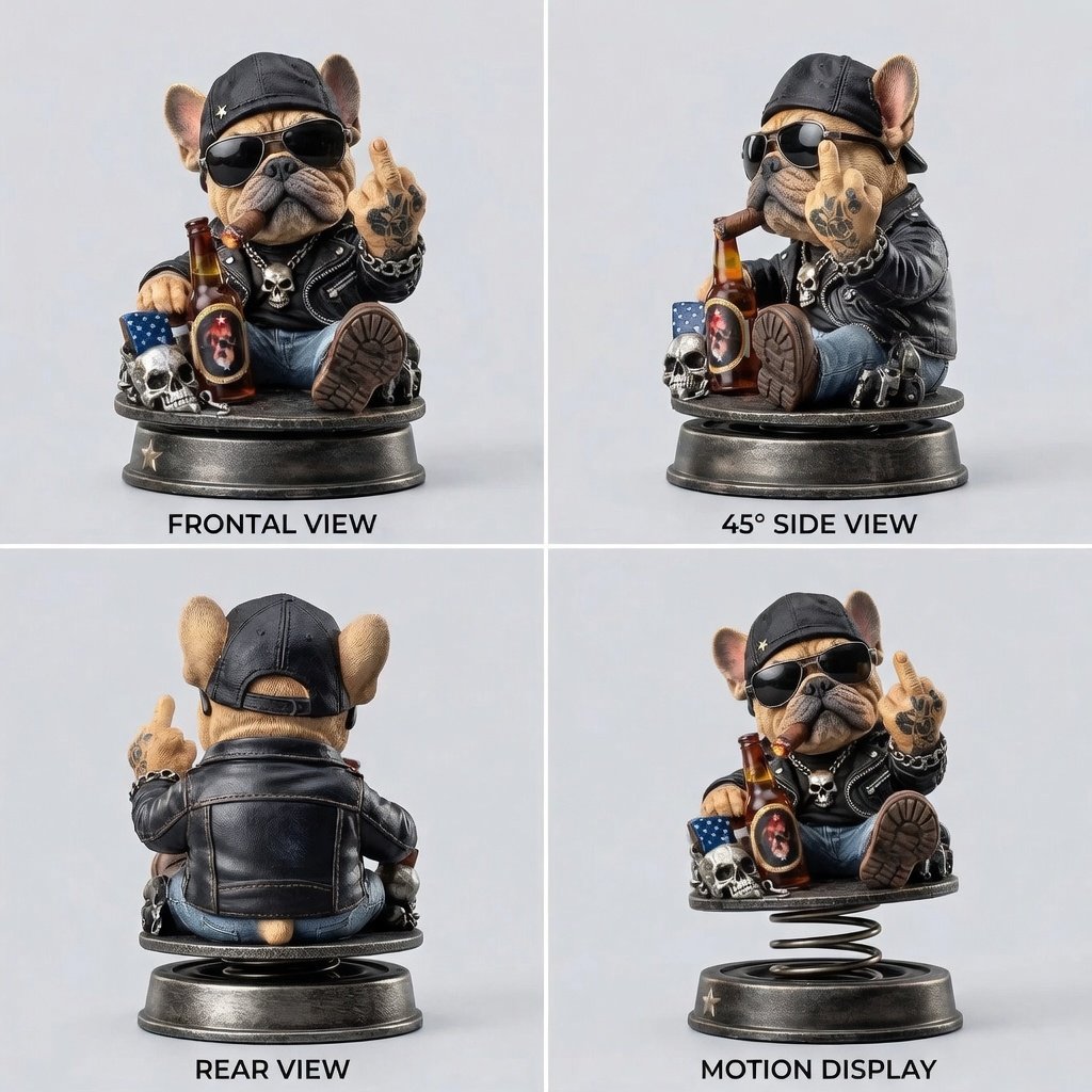 Too Old To Care Bulldog Bobblehead – Dashboard Attitude Legend 🐶