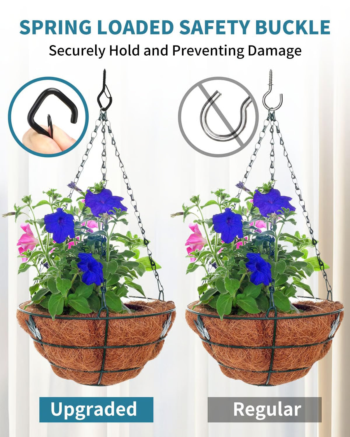 Windproof Safety Q Hooks – Spring-Lock, Rust-Proof, Heavy-Duty 🔒🪝