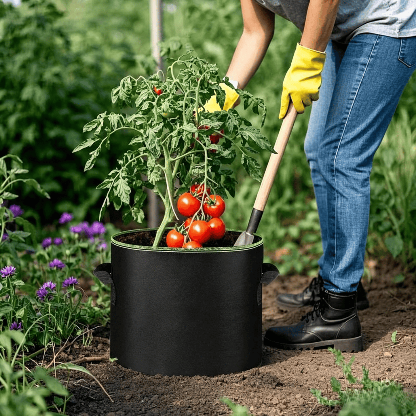 5-Pack 5 Gallon Grow Bags – Heavy-Duty Aeration Fabric Pots with Handles 🌱🪴