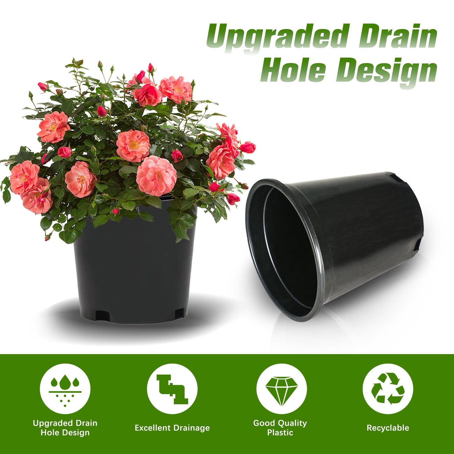 🪴 Nursery Pots – UV-Resistant, Modern Black Finish 🌱⚫