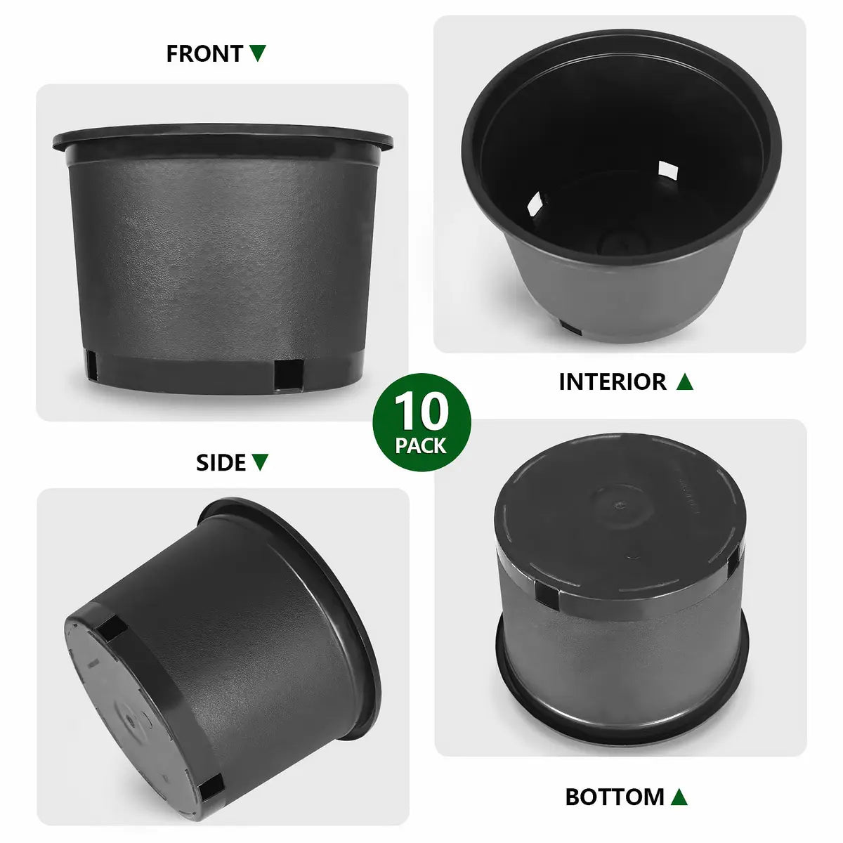 🪴 Nursery Pots – UV-Resistant, Modern Black Finish 🌱⚫