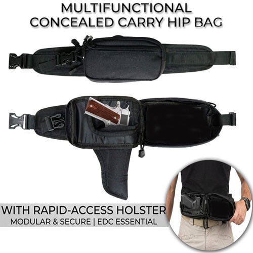 Tactical Waist Bag – 1000D Nylon, Holster Pocket, Hidden Anti-Theft, 3-Way Carry 🎒🛡️