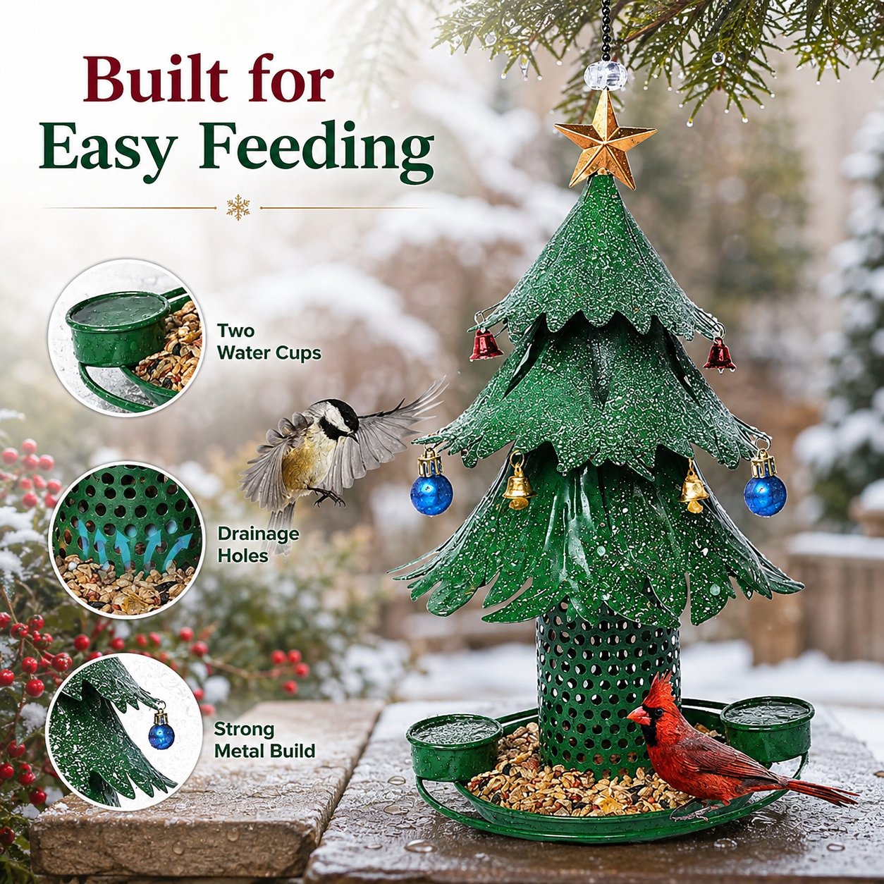 🎄 Christmas Tree Bird Feeder | Festive Holiday Backyard Decor