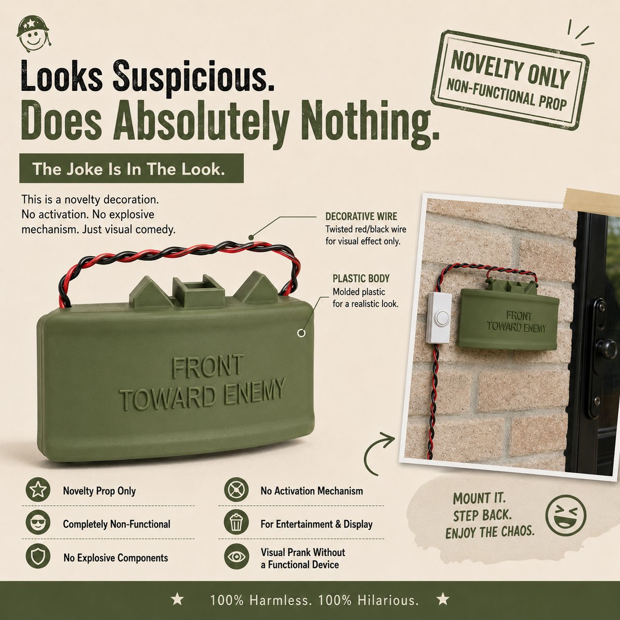 M18A1 Prank Doorbell – Military-Inspired Novelty Door Prop