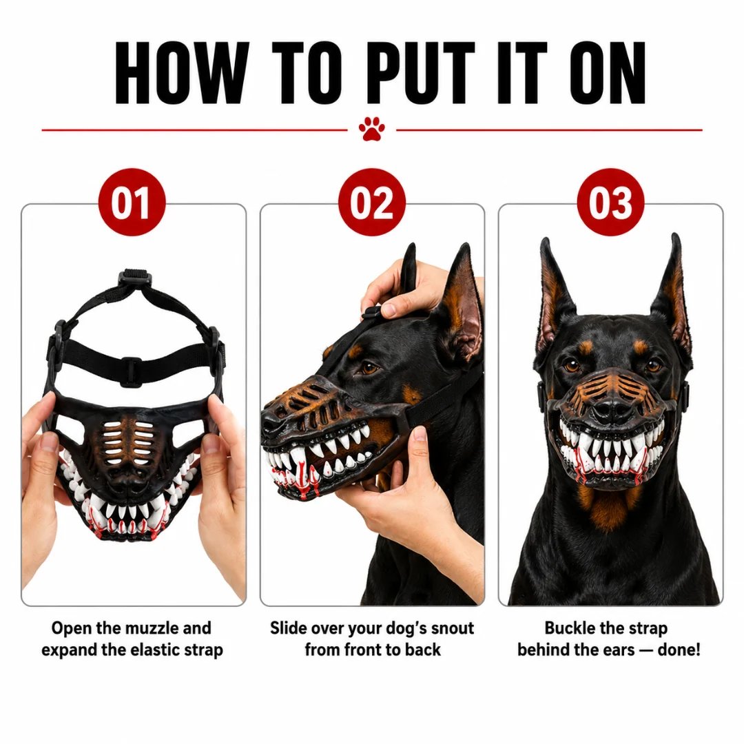 Hell Hound Monster Dog Muzzle For Halloween Cosplay
